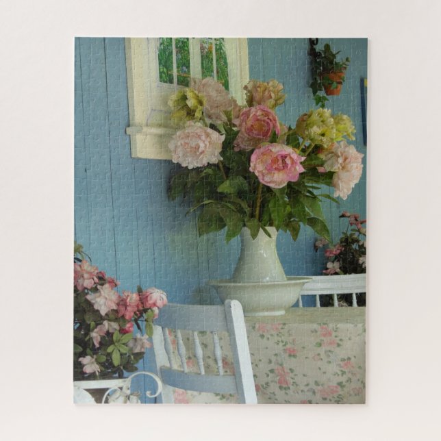 Victorian Peonies - Martha's Vineyard Jigsaw Puzzle (Vertical)