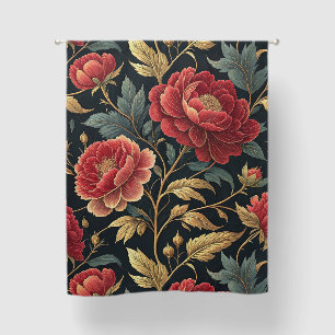 Victorian Peony Botanical Pattern Blackout Curtains