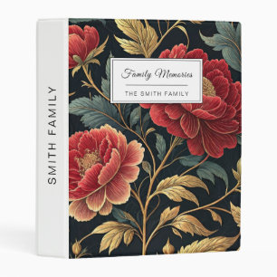Victorian Peony Botanical Pattern Mini Binder