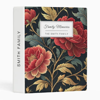 Victorian Peony Botanical Pattern Mini Binder