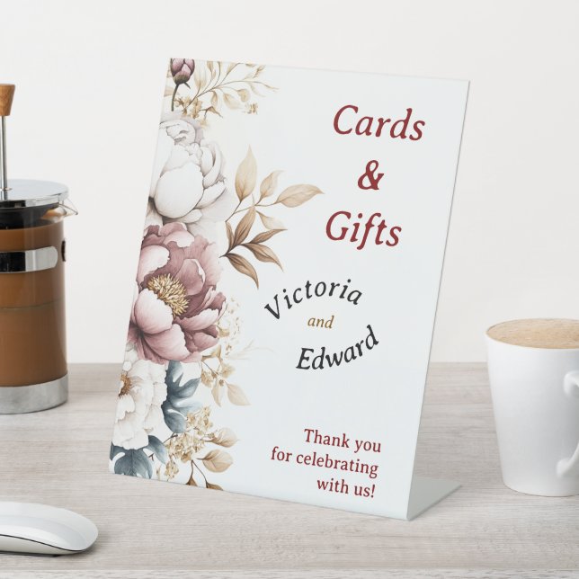 Victorian Peony Luxe Cards & Gifts Sign (In SItu)