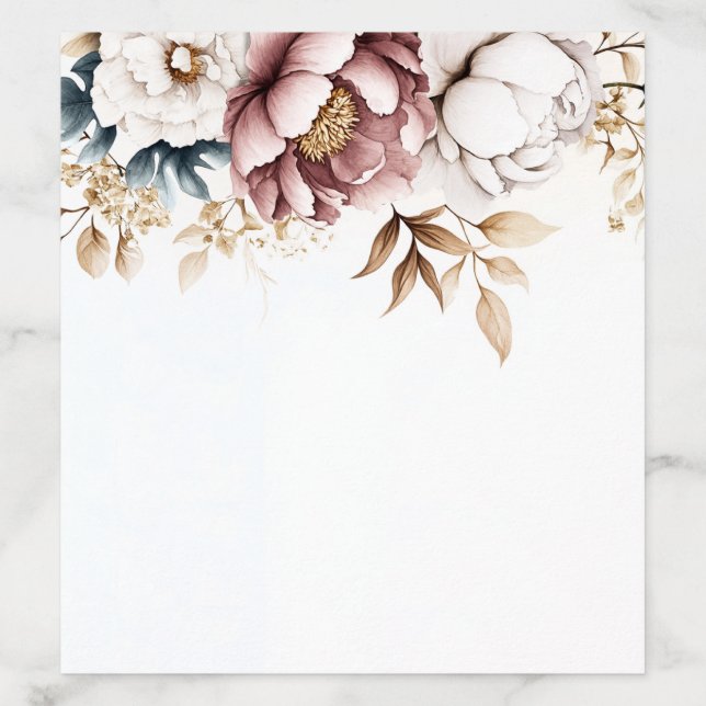 Victorian Peony Luxe Wedding Envelope Liner (Design)