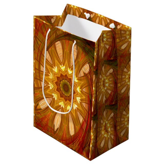 Victorian Peony Swirl Medium Gift Bag (Front Angled)