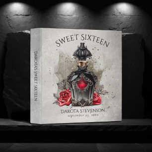 Victorian Perfume Bottle and Roses Sweet Sixteen 3 Ring Binder
