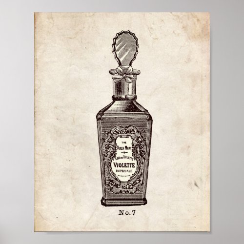 Victorian Perfume Bottle Illustration Poster