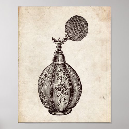 Victorian Perfume Bottle Illustration Poster