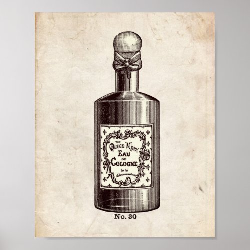 Victorian Perfume Bottle Illustration Poster