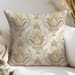 Victorian Pillow Cream Ivory Damask for Décor
