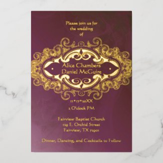 Victorian Pink and Gold Foil Accent Wedding