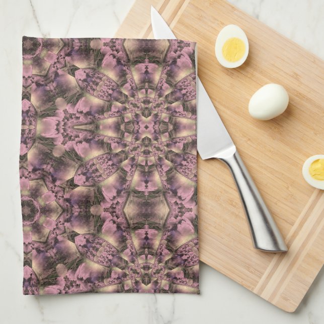 Victorian Pink Antique Kitchen Towel (Quarter Fold)