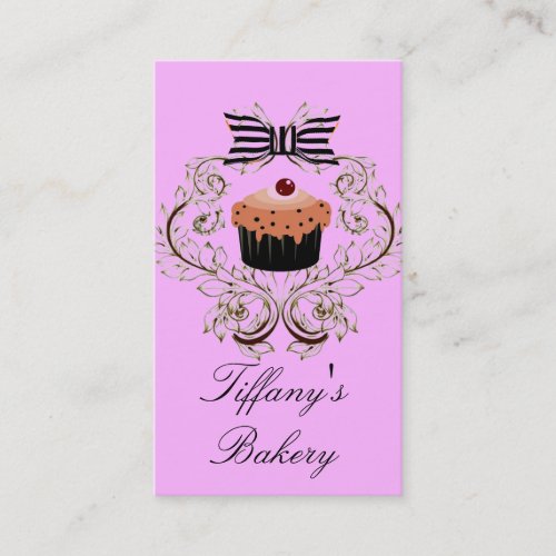 Victorian Pink Boutique Bakery Business Cards