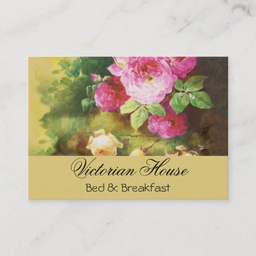 Customizable Victorian Pink Cabbage Roses Business Cards