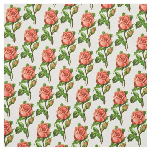 Victorian Pink Flowers Floral English Rose Fabric