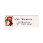 Victorian Pink Red Burgandy Cabbage Roses Address Label at Zazzle