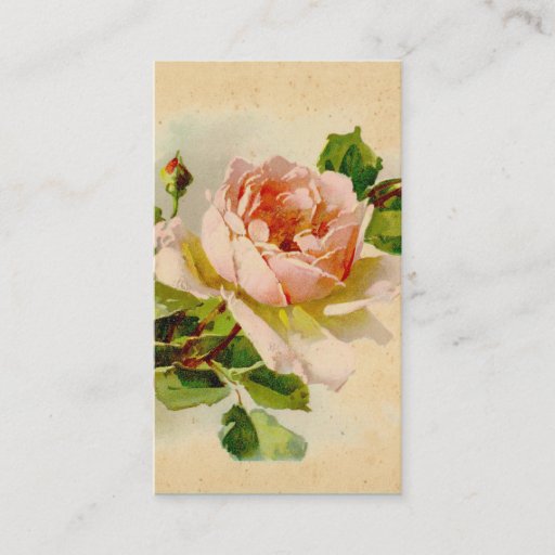 Customizable Victorian Pink Rose Business Cards