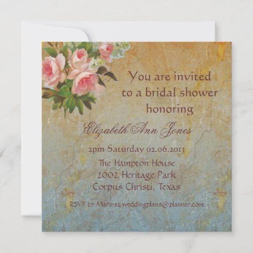 Victorian Pink Rose Tea Party Invitations