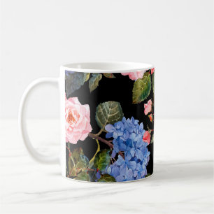 Victorian pink roses bouquet. coffee mug
