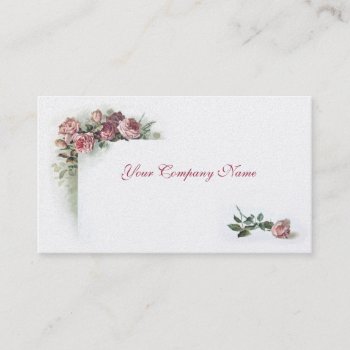 Victorian Pink Roses Business Card by Past_Impressions at Zazzle