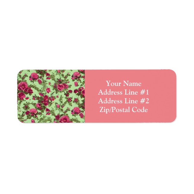Victorian Pink Roses Label (Front)