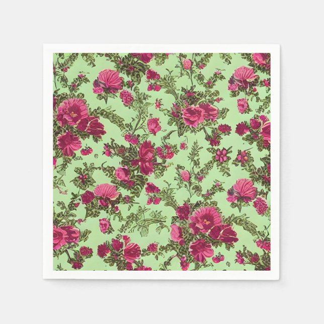 Victorian Pink Roses Napkins (Front)