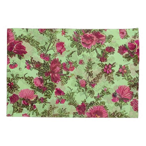 Victorian Pink Roses Pillow Case