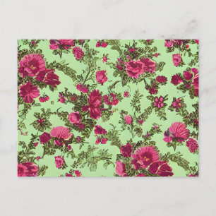 Victorian Pink Roses Postcard