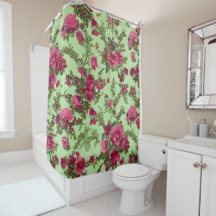 Victorian Pink Roses Shower Curtain