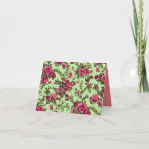 Victorian Pink Roses Thank You Card
