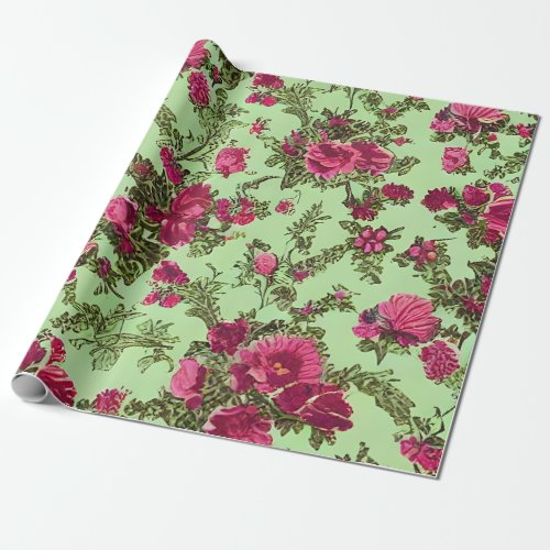 Victorian Pink Roses  Wrapping Paper