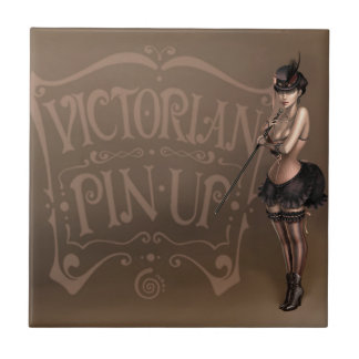 Victorian pinup girl tile