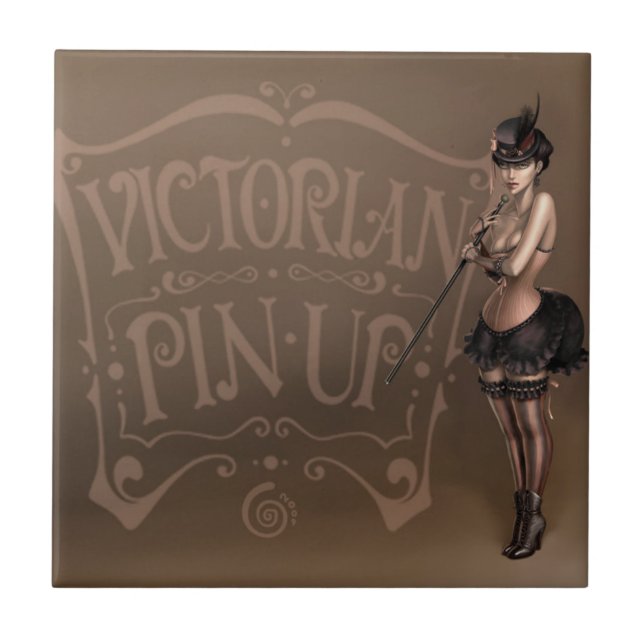 Victorian pinup girl tile (Front)