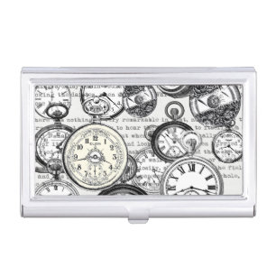 Victorian Pocket Watch Alice in Wonderland Business Card Case