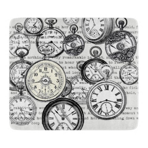 Victorian Pocket Watch Alice in Wonderland Cutting Board