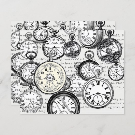 Victorian Pocket Watch Collage Alice in Wonderland (Front/Back)