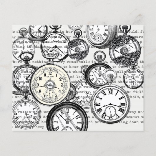 Victorian Pocket Watch Collage Alice in Wonderland (Back)