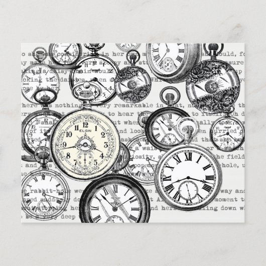 Victorian Pocket Watch Collage Alice in Wonderland (Front)