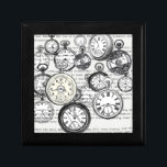 Victorian Pocket Watch Collage Alice in Wonderland Gift Box<br><div class="desc">Hurry, hurry, don't be late for this enchanting Victorian Pocket Watch Collage, inspired by the whimsical world of Alice in Wonderland! This intricate design features a captivating array of antique pocket watch illustrations, beautifully layered over classic text excerpts directly from Lewis Carroll's beloved book. Evoking the hurried pace of the...</div>