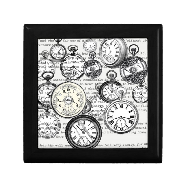 Victorian Pocket Watch Collage Alice in Wonderland Gift Box (Front)