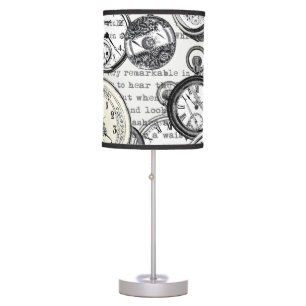 Victorian Pocket Watch Collage Alice in Wonderland Table Lamp
