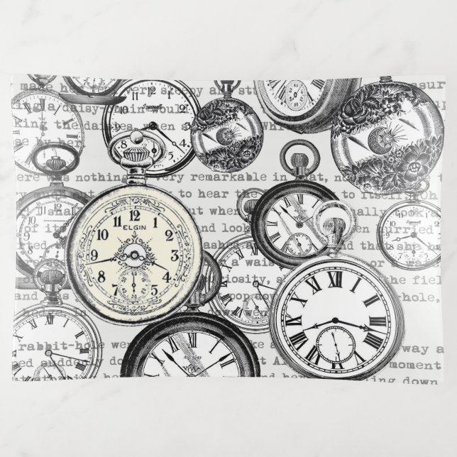 Victorian Pocket Watch Collage Alice in Wonderland Trinket Tray (Front)