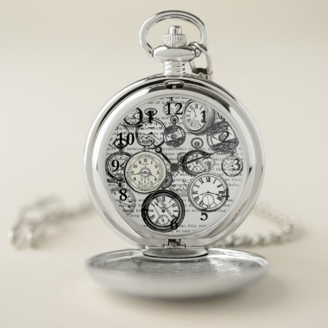 Victorian Pocket Watch Collage Alice Wonderland (Inside)