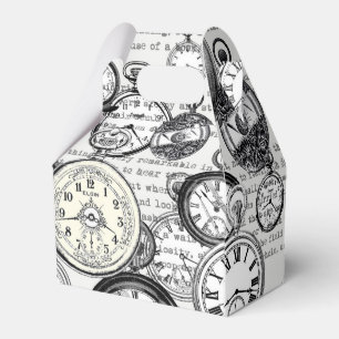 Victorian Pocket Watch Collage Alice Wonderland Favor Boxes