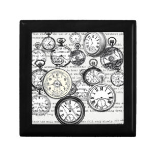 Victorian Pocket Watch Collage Alice Wonderland Gift Box