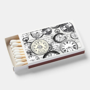 Victorian Pocket Watch Collage Alice Wonderland Matchboxes
