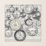 Victorian Pocket Watch Collage Alice Wonderland Scarf<br><div class="desc">Hurry, hurry, don't be late for this enchanting Victorian Pocket Watch Collage, inspired by the whimsical world of Alice's Adventures in Wonderland! This intricate design features a captivating array of antique pocket watch illustrations, beautifully layered over classic text excerpts directly from Lewis Carroll's beloved book. Evoking the hurried pace of...</div>