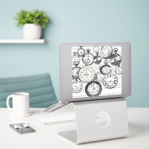 Victorian Pocket Watch Collage Alice Wonderland Sticker