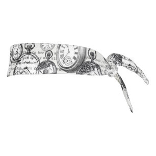 Victorian Pocket Watch Collage Alice Wonderland Tie Headband