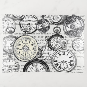 Victorian Pocket Watch Collage Alice Wonderland Trinket Tray