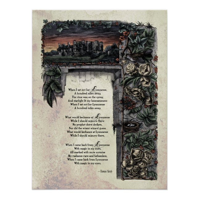 Victorian Poetry Art Hardy "Lyonnesse" Glossy Poster (Front)