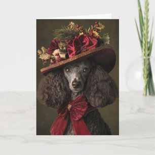 Victorian Poodle Christmas Holiday Card